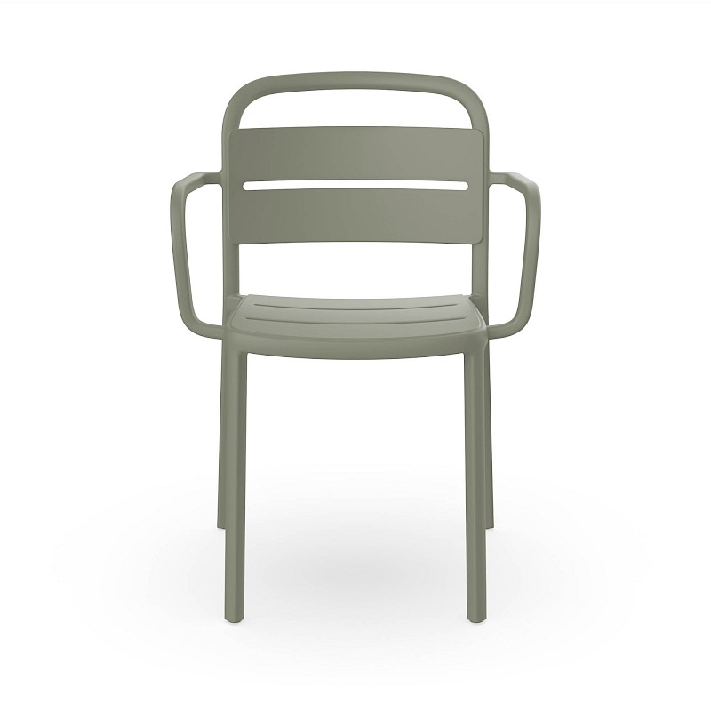 05351 silla con brazos como gris verdoso